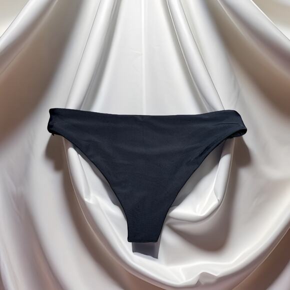 New Small Black Low Rise Bikini Swim Bottoms Booty Brazillian Cheeky - Picture 2 of 2